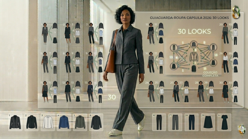 Guia Guarda-Roupa Cápsula 2026: 30 Looks.