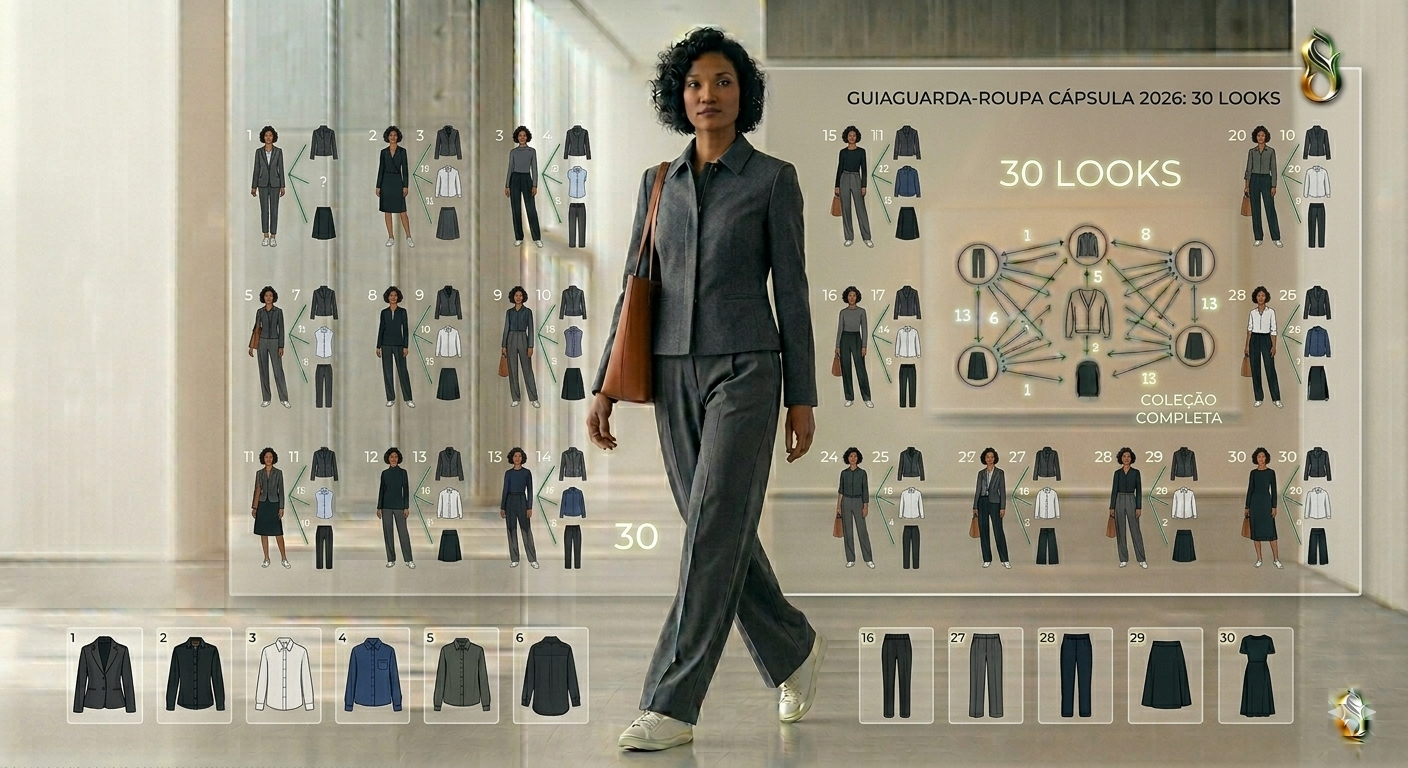 Guia Guarda-Roupa Cápsula 2026: 30 Looks.
